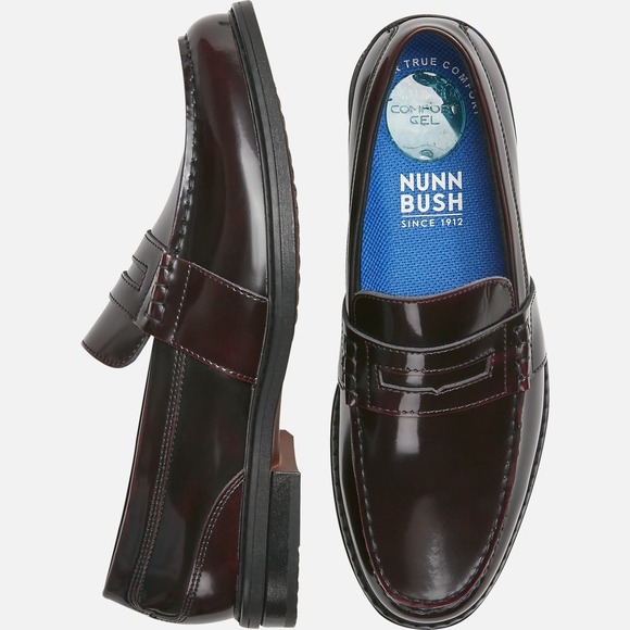 "Nunn Bush Lincoln Moc Toe Penny Loafers, Size 8W" - Picture 1 of 6